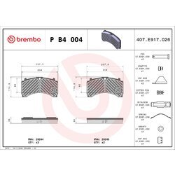 Sada brzdových platničiek kotúčovej brzdy BREMBO P B4 004