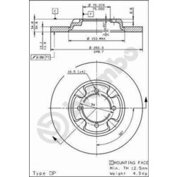 Brzdový kotúč BREMBO 08.3109.10