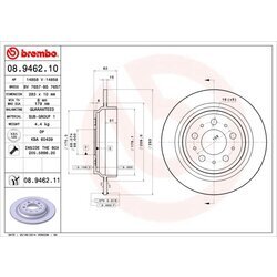 Brzdový kotúč BREMBO 08.9462.10