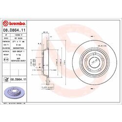 Brzdový kotúč BREMBO 08.D864.11