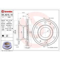 Brzdový kotúč BREMBO 09.A315.10