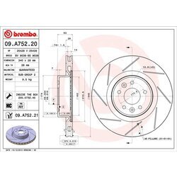 Brzdový kotúč BREMBO 09.A752.21