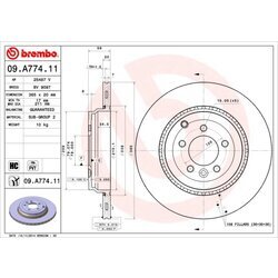 Brzdový kotúč BREMBO 09.A774.11