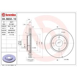 Brzdový kotúč BREMBO 09.B632.10