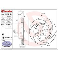 Brzdový kotúč BREMBO 09.C181.21