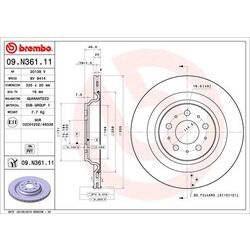 Brzdový kotúč BREMBO 09.N361.11