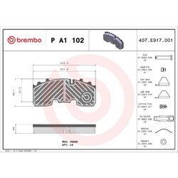 Sada brzdových platničiek kotúčovej brzdy BREMBO P A1 102