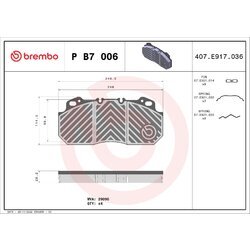 Sada brzdových platničiek kotúčovej brzdy BREMBO P B7 006