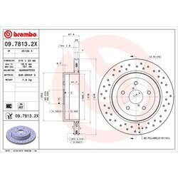 Brzdový kotúč BREMBO 09.7813.2X