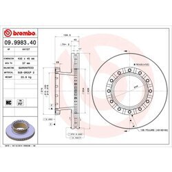 Brzdový kotúč BREMBO 09.9983.40