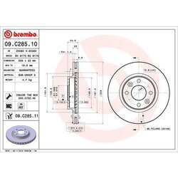 Brzdový kotúč BREMBO 09.C285.11