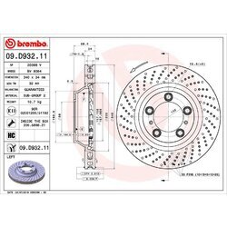 Brzdový kotúč BREMBO 09.D932.11