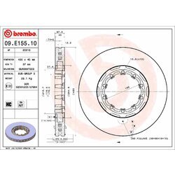 Brzdový kotúč BREMBO 09.E155.10