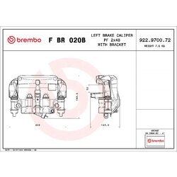 Brzdový strmeň BREMBO F BR 020B - obr. 1