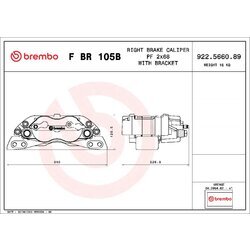 Brzdový strmeň BREMBO F BR 105B - obr. 1