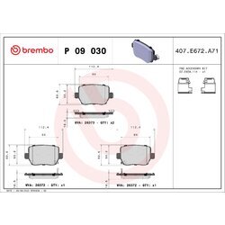 Sada brzdových platničiek kotúčovej brzdy BREMBO P 09 030