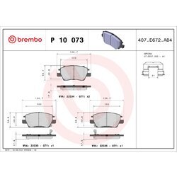 Sada brzdových platničiek kotúčovej brzdy BREMBO P 10 073