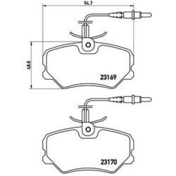 Sada brzdových platničiek kotúčovej brzdy BREMBO P 61 050