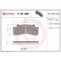 Sada brzdových platničiek kotúčovej brzdy BREMBO P A2 003