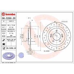 Brzdový kotúč BREMBO 08.C250.2X