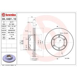 Brzdový kotúč BREMBO 09.4481.10