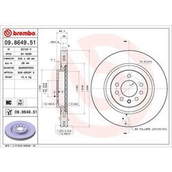 Brzdový kotúč BREMBO 09.8649.51