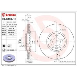 Brzdový kotúč BREMBO 09.B498.11