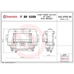 Brzdový strmeň BREMBO F BR 035B - obr. 1