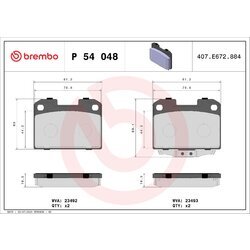 Sada brzdových platničiek kotúčovej brzdy BREMBO P 54 048