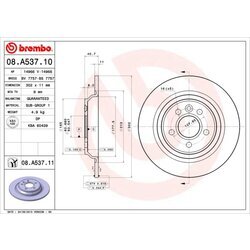 Brzdový kotúč BREMBO 08.A537.10