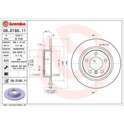 Brzdový kotúč BREMBO 08.D180.11