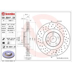 Brzdový kotúč BREMBO 09.8841.3X