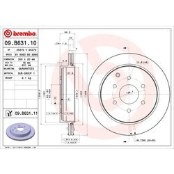 Brzdový kotúč BREMBO 09.B631.11