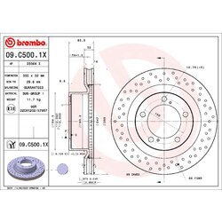 Brzdový kotúč BREMBO 09.C500.1X