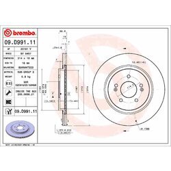 Brzdový kotúč BREMBO 09.D991.11