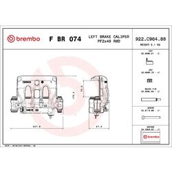 Brzdový strmeň BREMBO F BR 074 - obr. 1