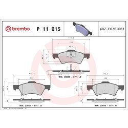 Sada brzdových platničiek kotúčovej brzdy BREMBO P 11 015