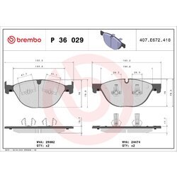 Sada brzdových platničiek kotúčovej brzdy BREMBO P 36 029