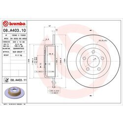 Brzdový kotúč BREMBO 08.A403.11