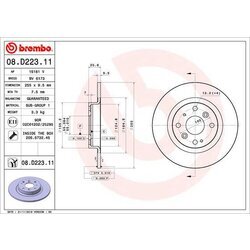 Brzdový kotúč BREMBO 08.D223.11