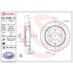 Brzdový kotúč BREMBO 08.D429.1X