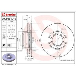 Brzdový kotúč BREMBO 09.9354.10