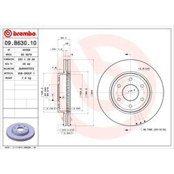 Brzdový kotúč BREMBO 09.B630.10