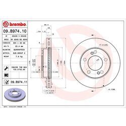 Brzdový kotúč BREMBO 09.B974.10