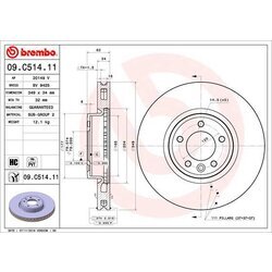 Brzdový kotúč BREMBO 09.C514.11