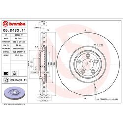 Brzdový kotúč BREMBO 09.D433.11