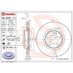 Brzdový kotúč BREMBO 09.D761.11