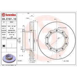 Brzdový kotúč BREMBO 09.E161.10