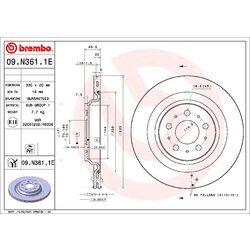 Brzdový kotúč BREMBO 09.N361.1E