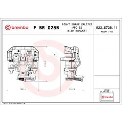 Brzdový strmeň BREMBO F BR 025B - obr. 1